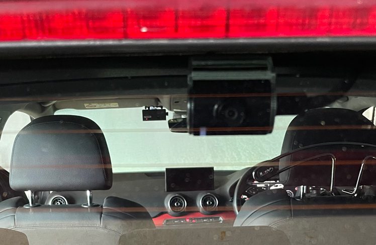M2 Dash Camera rear camera installation through windscreen